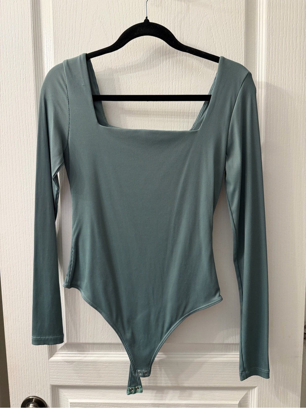 Macy's Long Sleeve Square Neck Bodysuit - Sage